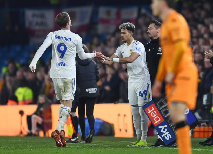 Patrick Bamford is taken off and replaced by Mateo Joseph.