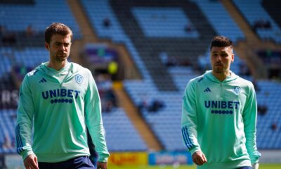 Leeds United striker's Patrick Bamford and Joel Piroe.