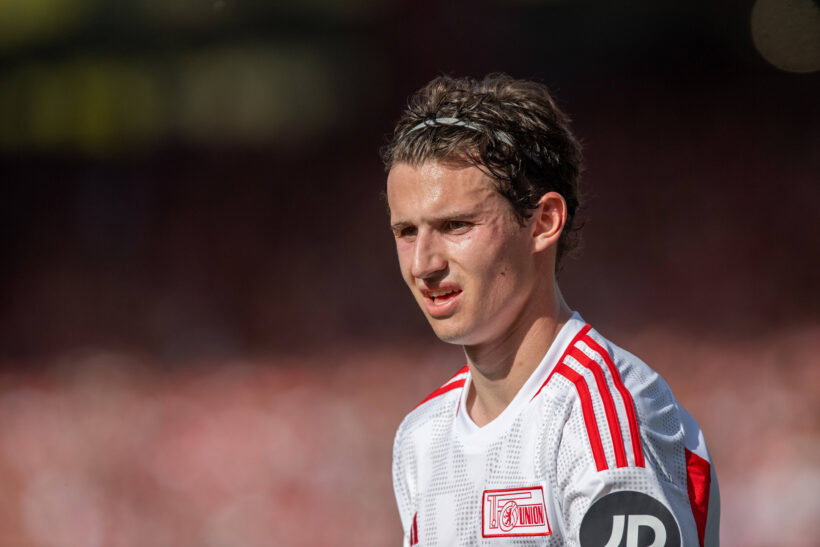 Brenden Aaronson playing for 1. FC Union Berlin on loan from Leeds United.