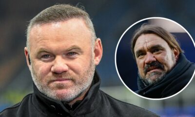 Former Manchester United player Wayne Rooney, Leeds United manager Daniel Farke in a circular insert.