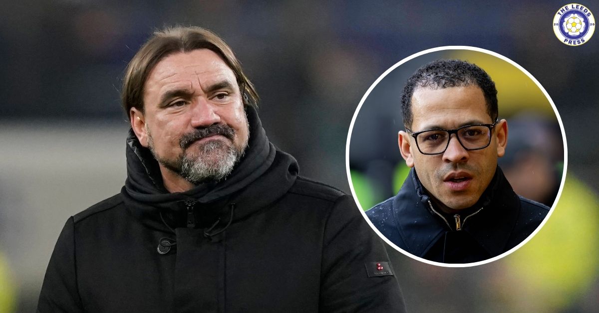 Leeds United manager Daniel Farke, Chelsea manager Liam Rosenior in a circular insert.