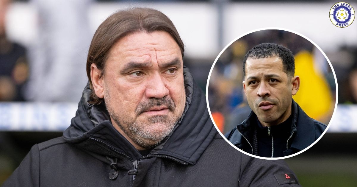 Leeds United manager Daniel Farke, Chelsea manager Liam Rosenior in a circular insert.