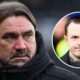 Leeds United manager Daniel Farke, Birmingham City manager Chris Davies in a circular insert.