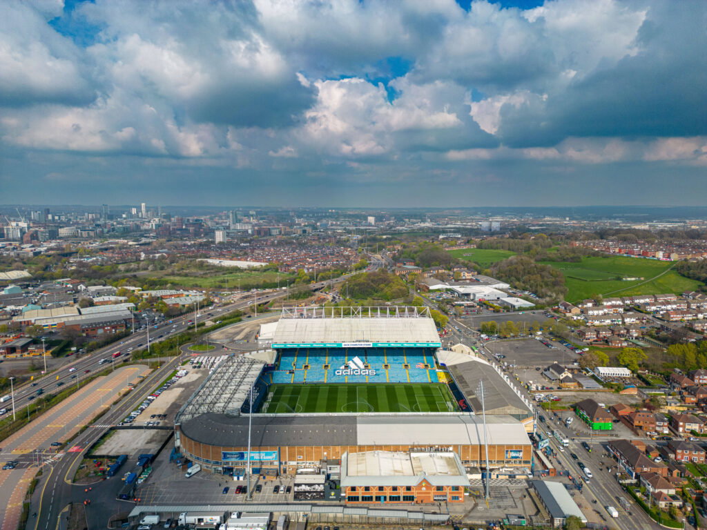 Elland Road stadium in Leeds, West Yorkshire